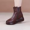 Зимние ботинки женские из мягкой кожи 2024 года, новые зимние утолщенные подошвы, верхняя одежда, хлопковая обувь, мягкие подошвы, нескользящие, бархатные, теплые, хлопковые ботинки