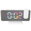 RGB Digital Alarm Clock Mirror Surface Adjustable Brightness Modern Desk Clock with 180 Degree