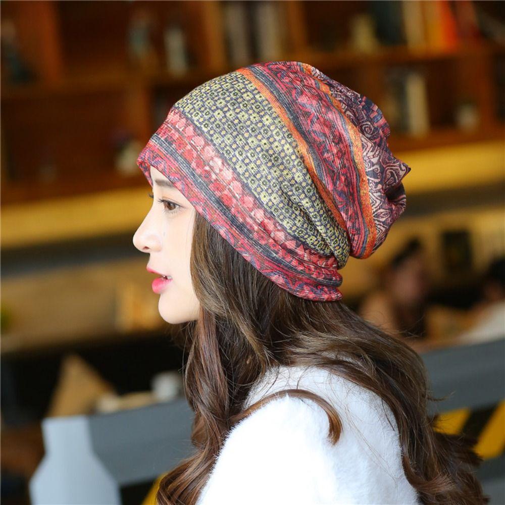 Breathable Thin Pullover Cap Head Wrap Slouchy Beanie Hat Casual Women Turban Hat
