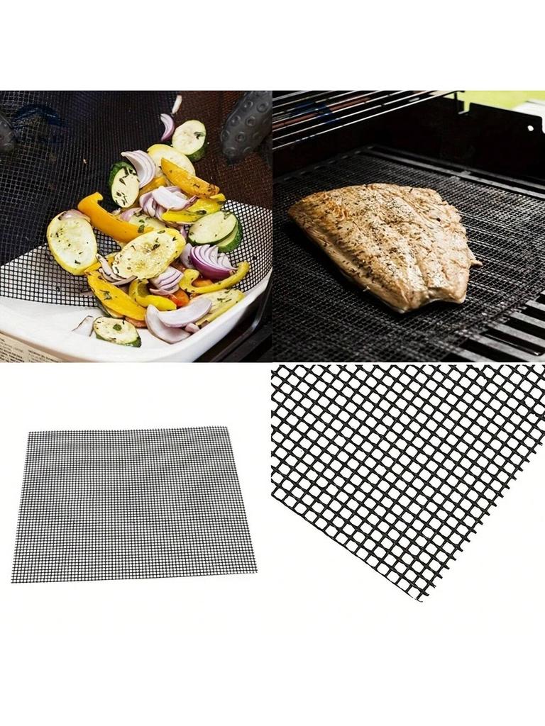 3 pc Non-stick baking mat and grill, easy to clean and reusable, suitable for gas, charcoal, Outdoor Grill Accessories