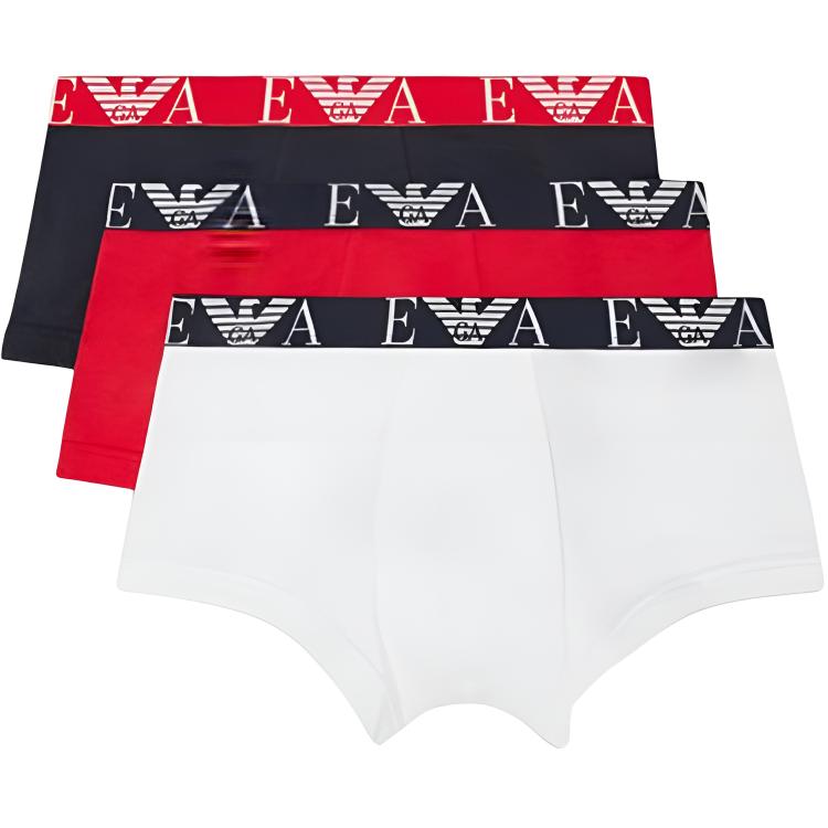 Emporio Armani Мужское нижнее белье Боксеры с однотонным логотипом SS22, дышащая резинка, разноцветные 111357-2R715-97010