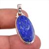 Натуральный драгоценный камень лазурит 925 пробы цельное стерлинговое серебро подарок кулон 1.50" z5e47