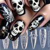 Xiaomi 3D Skull Bat Spider Web Nail Silicone Mold Halloween Gothic Nail Art Mould Skeleton Nail Charms Decorations Template Nail Mold