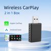 Беспроводной CarPlay 2 в 1 Box Plug and Play Модный и портативный CarPlay и Android Auto AI 5GHz WiFi5 Скорость передачи данных