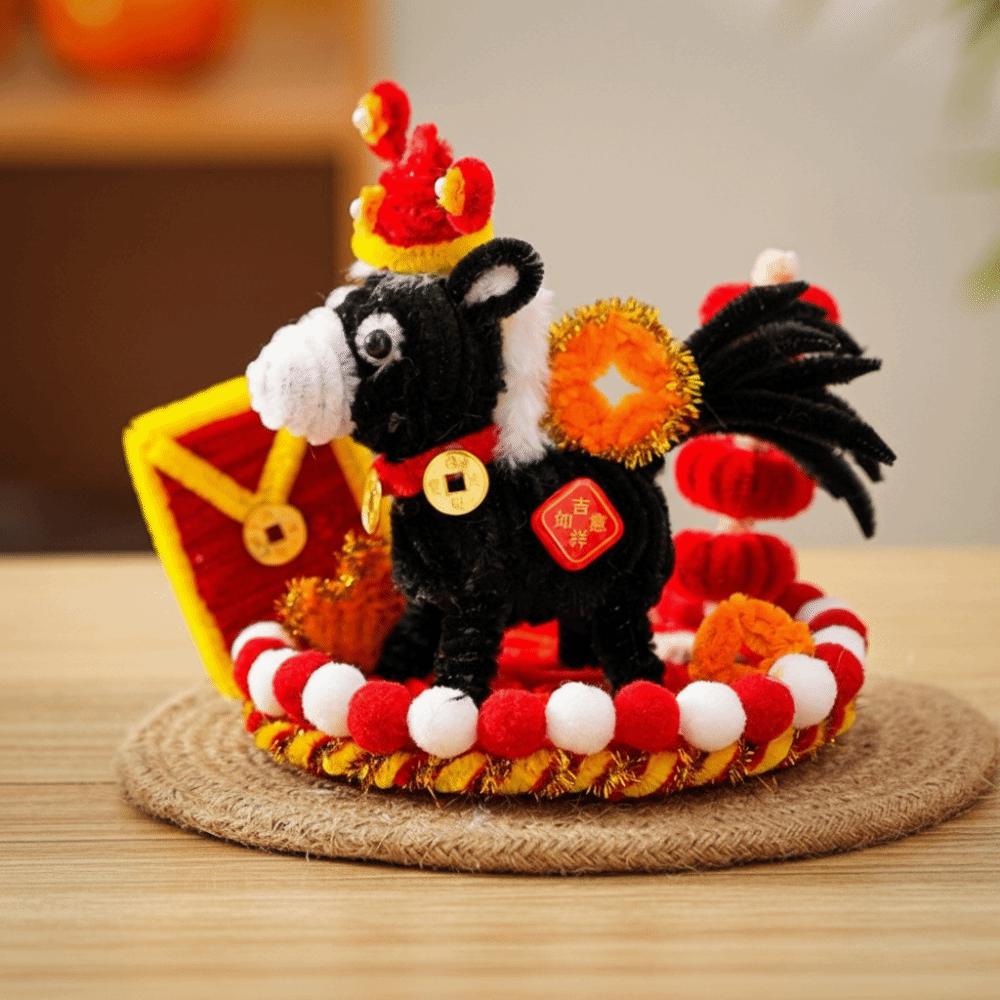 Ручная работа Лошадка Подвеска на стол Мультяшная Милая Креативная DIY Палочка-твистер Незаконченный DIY Набор материалов Украшение Лошадь на Новый год по лунному календарю