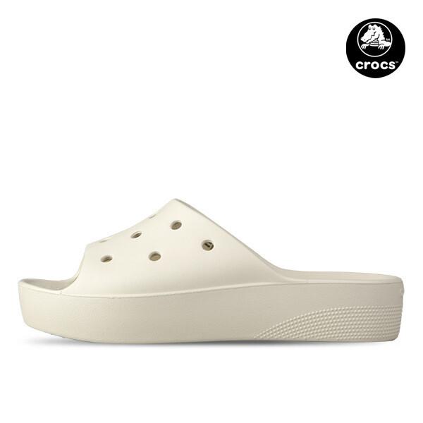 Crocs Классические шлепанцы на платформе женские сандалии-тапочки на массивном каблуке кость 208180 2y2