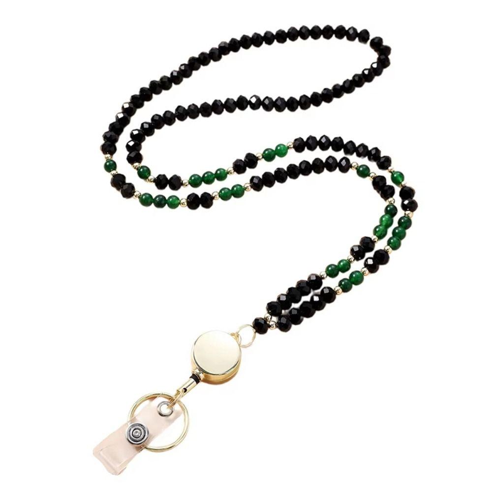 Натуральные хрустальные бусины шнурок для удостоверений личности креативный брелок для ключей