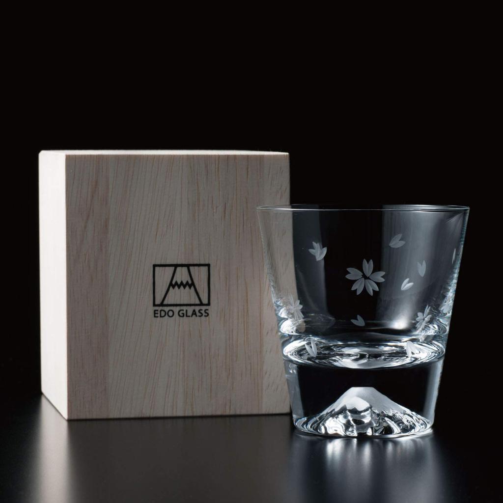 Tajima Glass Edo Glass Стекло Fuji в деревянной коробке.