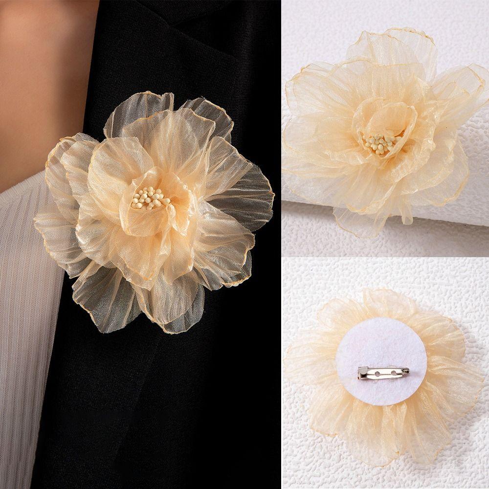 Ручная работа Большая брошь-цветок Геометрические броши-растения Женский шарм Модная бижутерия Свадебная вечеринка