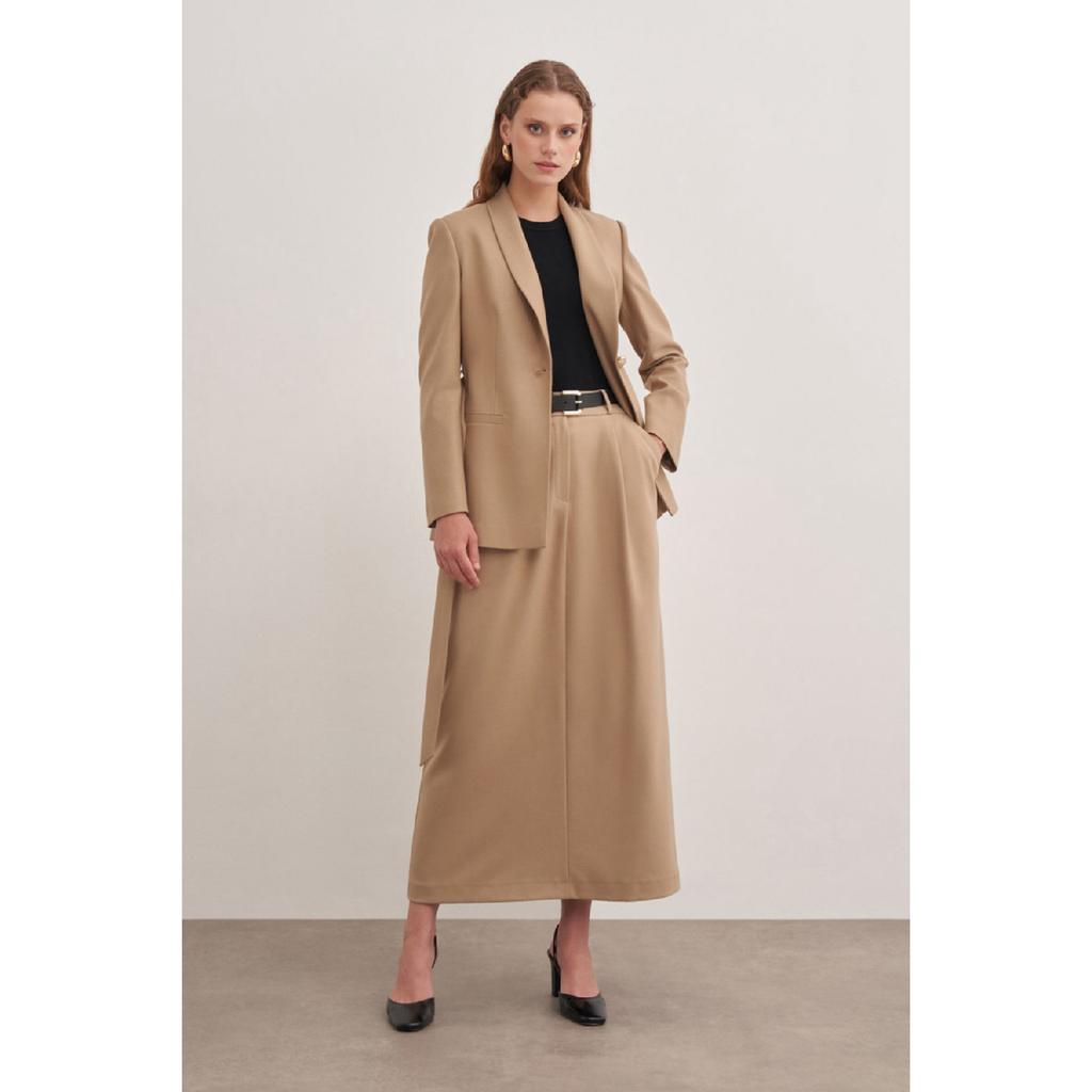 1161111 Флонелевая шерстяная юбка с поясом