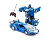 2 In 1 Transformable Car Into Remote Control Robot Blue RC Radio Control