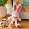 Internet Celebrity Pull Ear Rabbit Pendant Pull Rabbit Keychain Plush Doll Schoolbag Pendant Dopamine Bunny Toy