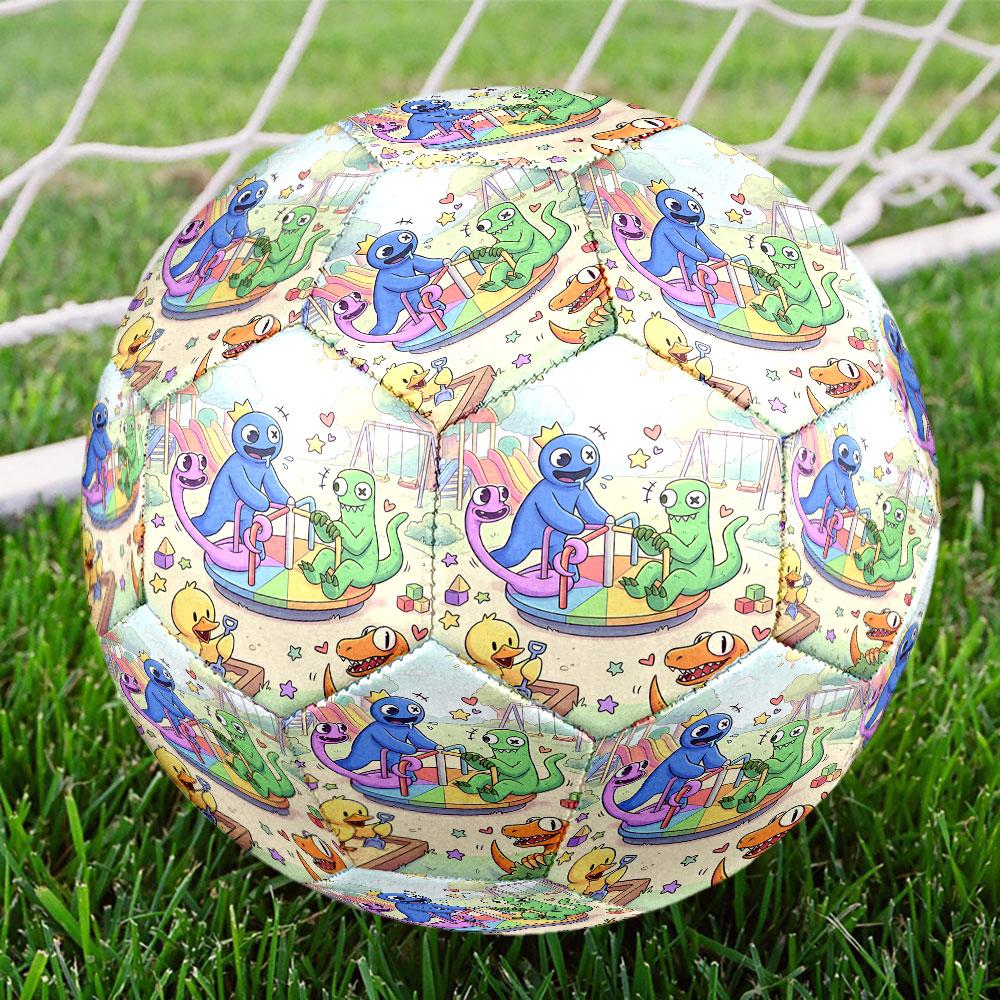 Game Rainbow Friends Print Size 5 Soccer Ball, Standard Match Football for Sports Game and Team Practice, Ideal Gift for Soccer Fans