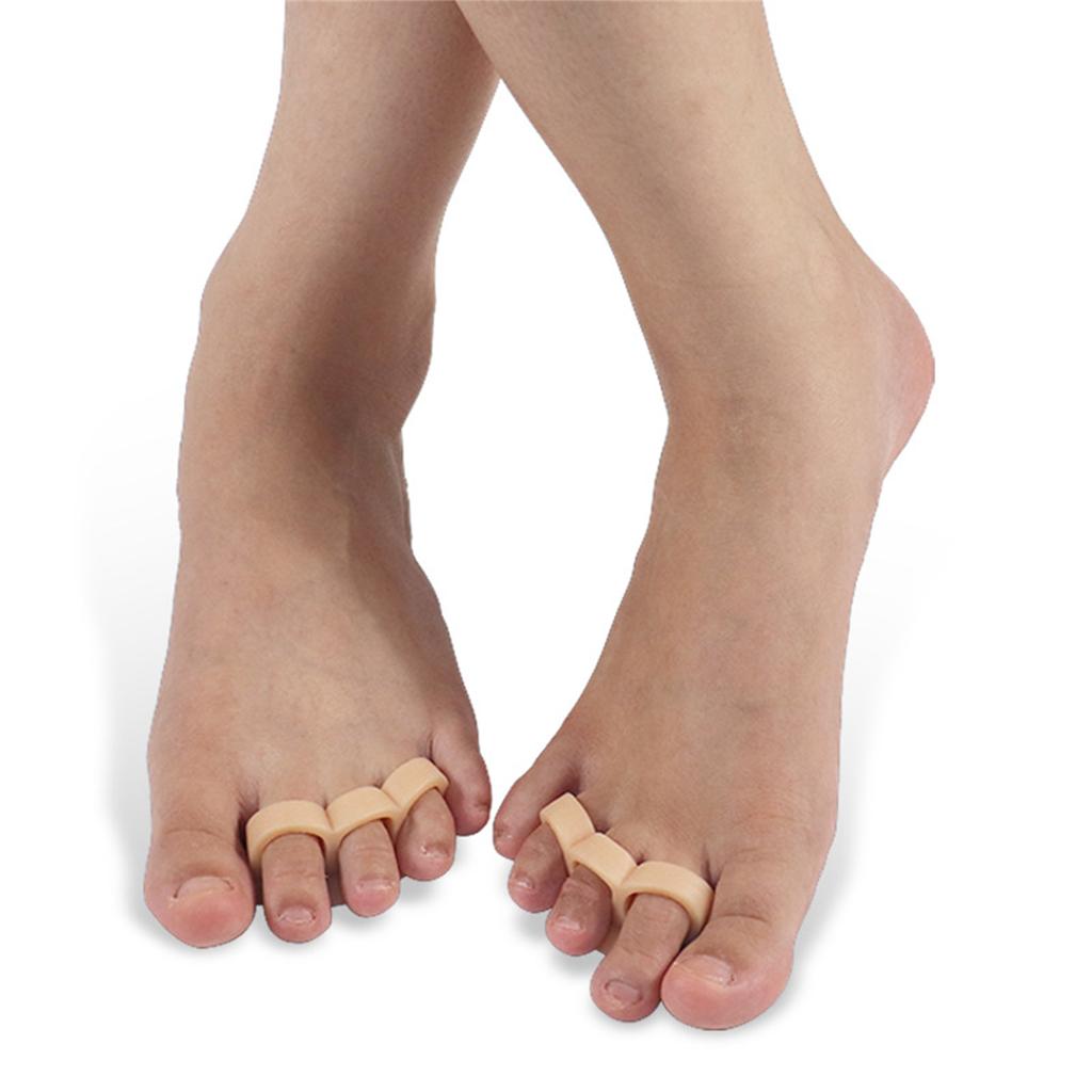 Toe Separators Toe Protectors for Little Toe Gel Toe Separator Toe Straightener with 3 Holes Little Toe Separators