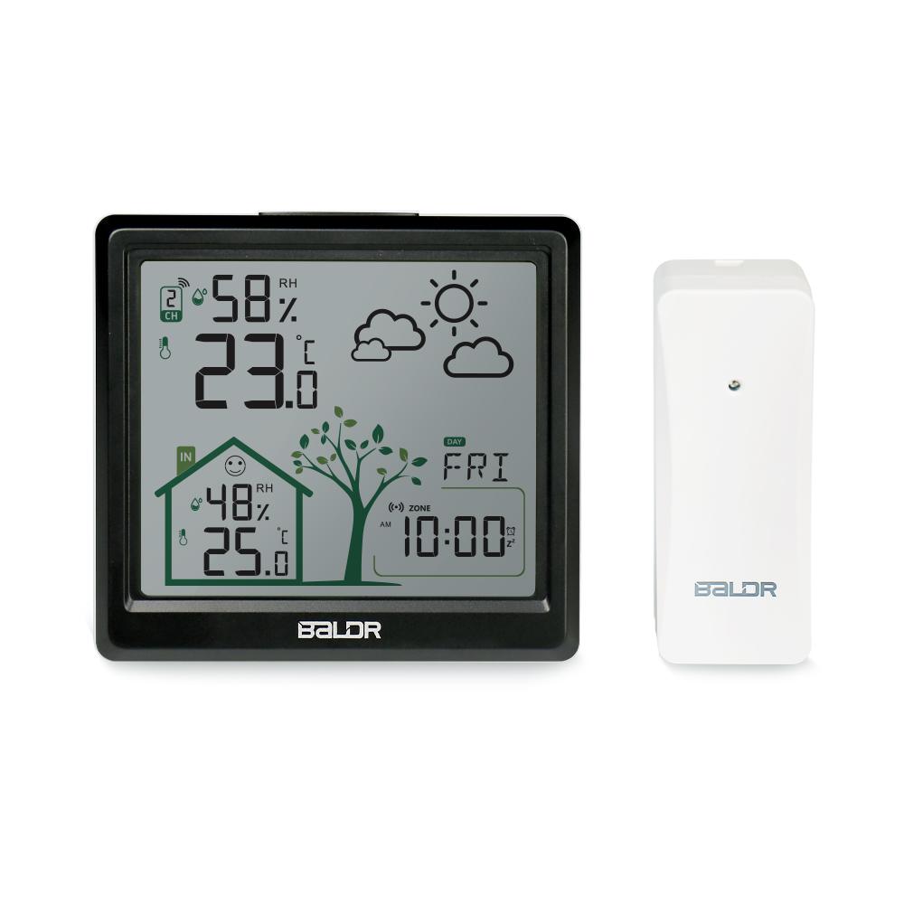 Baldr 4.9" Smart Digital Thermometer Hygrometer Weather Station Alarm Clock Comfort Tips Frosting Point Wireless Forecast Sensor