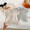 Newborn Baby Short Sleeve Lopo Collar Jumpsuit - Summer Casual Romper