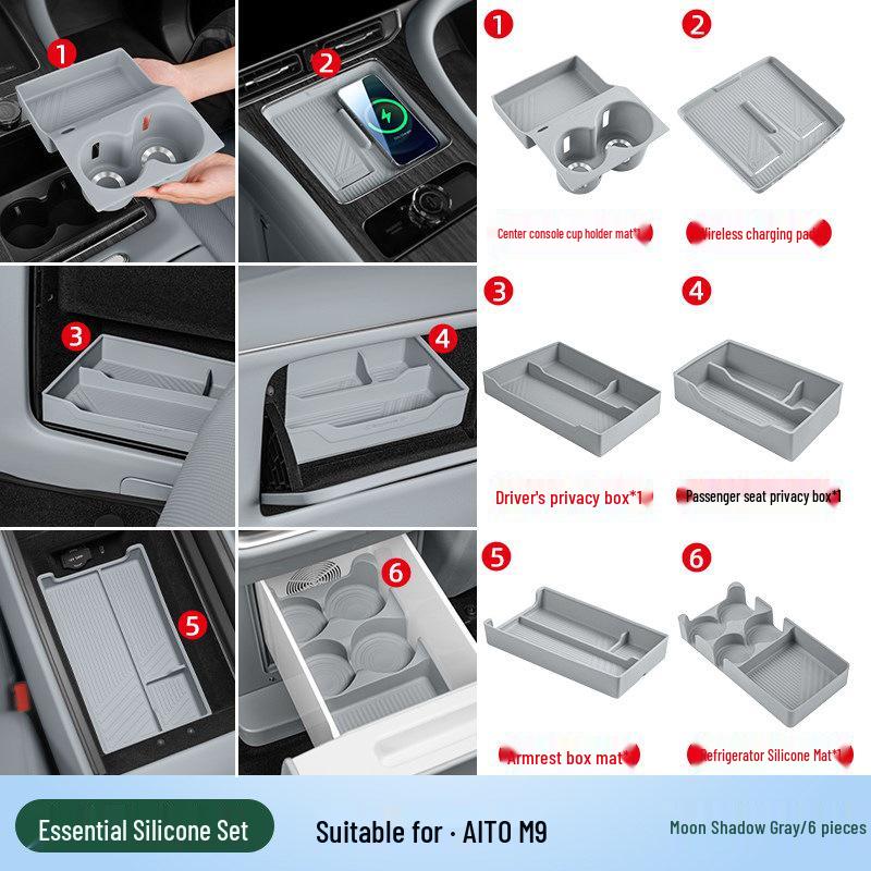 Essential Silicone Mat Set for AITO M7, M8, M9 Interior Decoration - Fits 26 Models