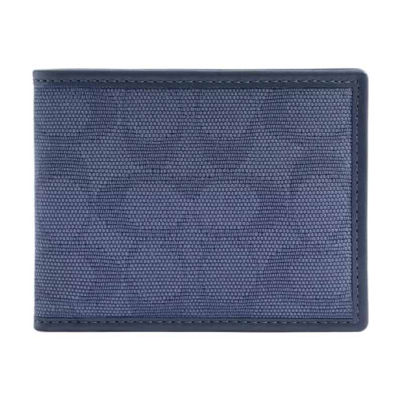 COACH Billfold Wallet 10 Signature Flip Closure Card Holder Coated Canvas Jacquard and Calf Leather Card Holder Regular Men's Dark Blue dark blue