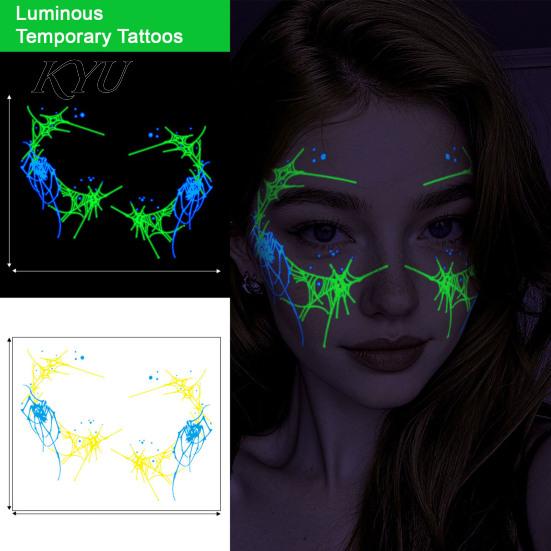 Sparkling UV Reactive Decals Halloween Temporary Tattoo Sticker, Glow in The Dark Face Waterproof Tattoos for Adults Body Art Adults, Nightclub,