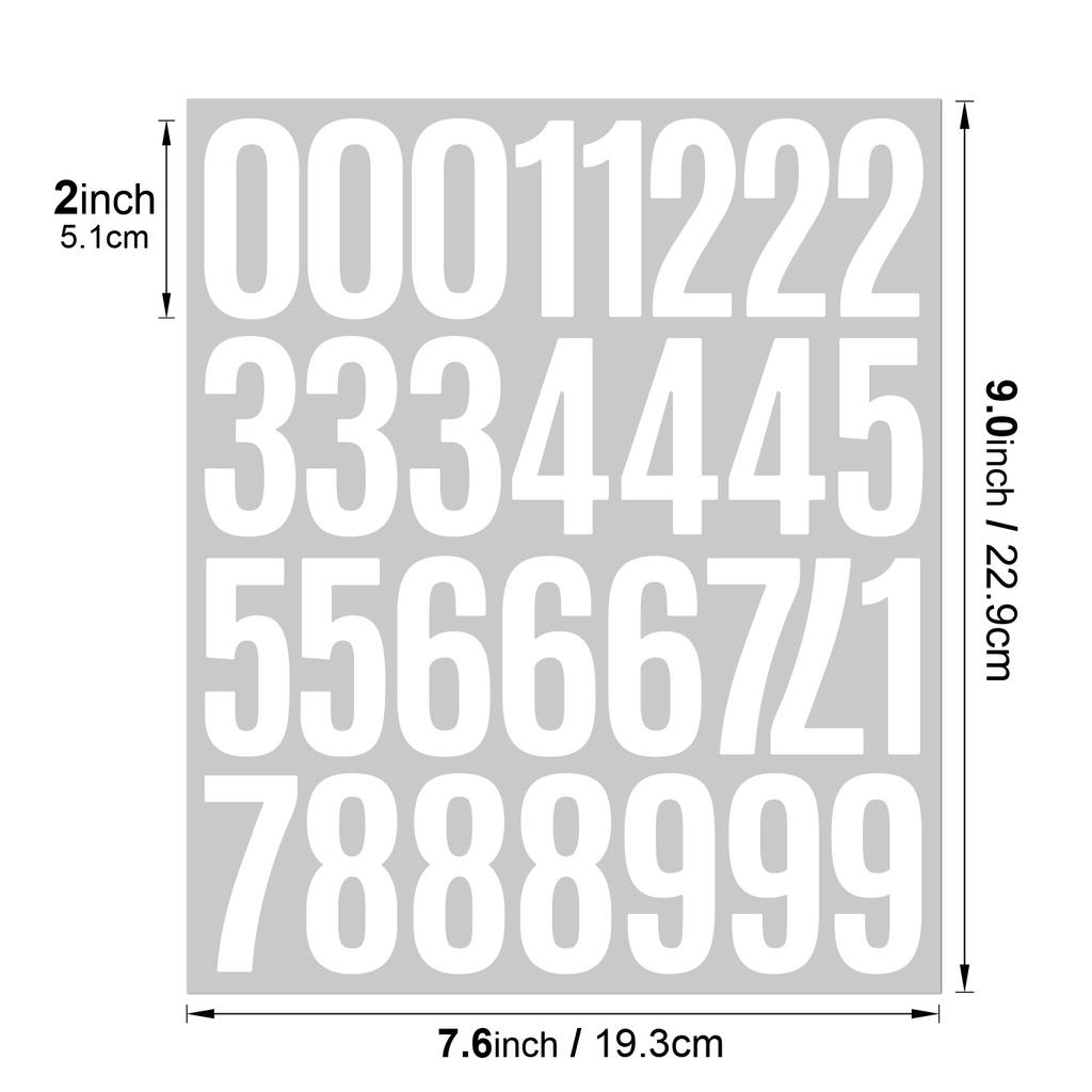 2-дюймовая цифровая наклейка, вырубная штампом, самоклеящаяся виниловая наклейка, водонепроницаемая, для идентификации номеров, классификации, цифровая наклейка