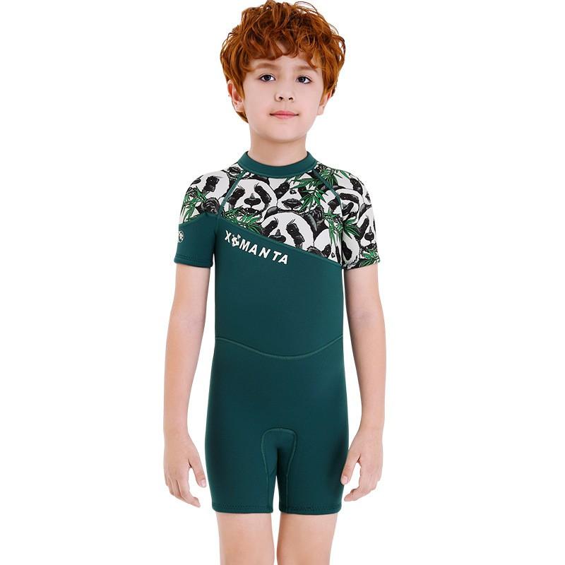 Kids 2.5mm Neoprene Wetsuit Short Sleeve Full Body Dive Suit Snorkeling Surfing Jellyfish Protection Winter Fall