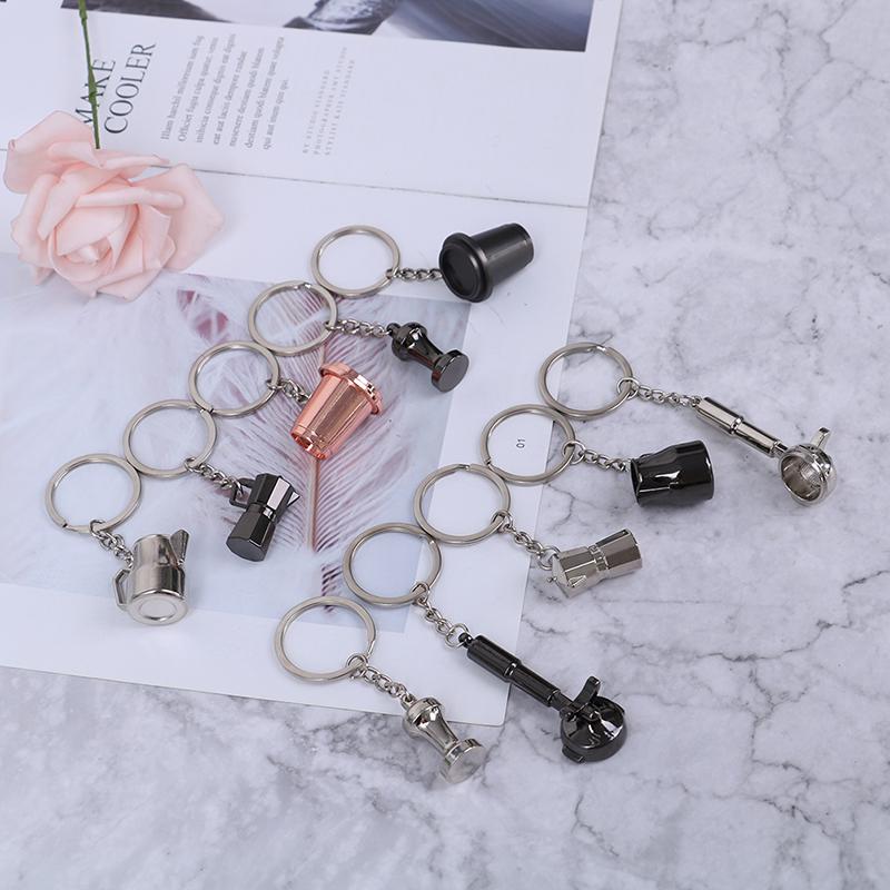 Creative Coffee Keychain Coffee Handle Keyring Portable Coffee Accessories Gift
