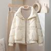 New Down and Cotton Jacket, Women, Winter, Thick, Stand Up Collar, Casual Cotton Jacket, Loose Cotton Coat Jacket