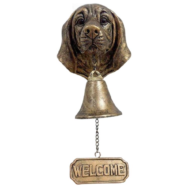 Домики Приветствие Дверной Звонок Собачья Голова Скульптура Декор Входа Смолы Настенные Подвесные Колокольчики Украшение Для Сада Крыльца Ворот