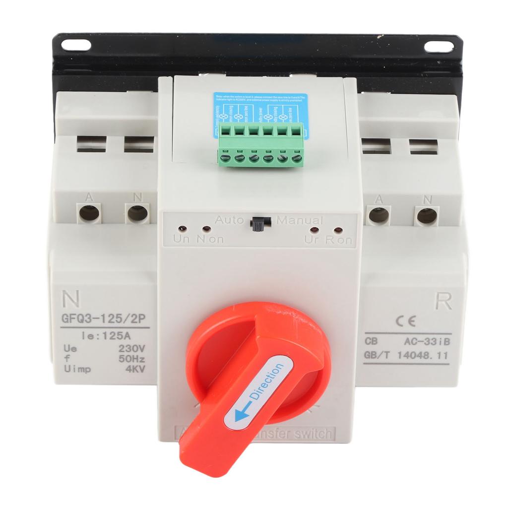 AC230V 125A Mini Dual Power Automatic Transfer Switch ATS 2P Generator Transfer Switch