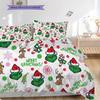 1PC Grinch pattern Bedding Quilt Set Quilt Cover Pillowcase Home Decoration Birthday Gift (1 * duvet cover + 2 * pillowcase, without core)