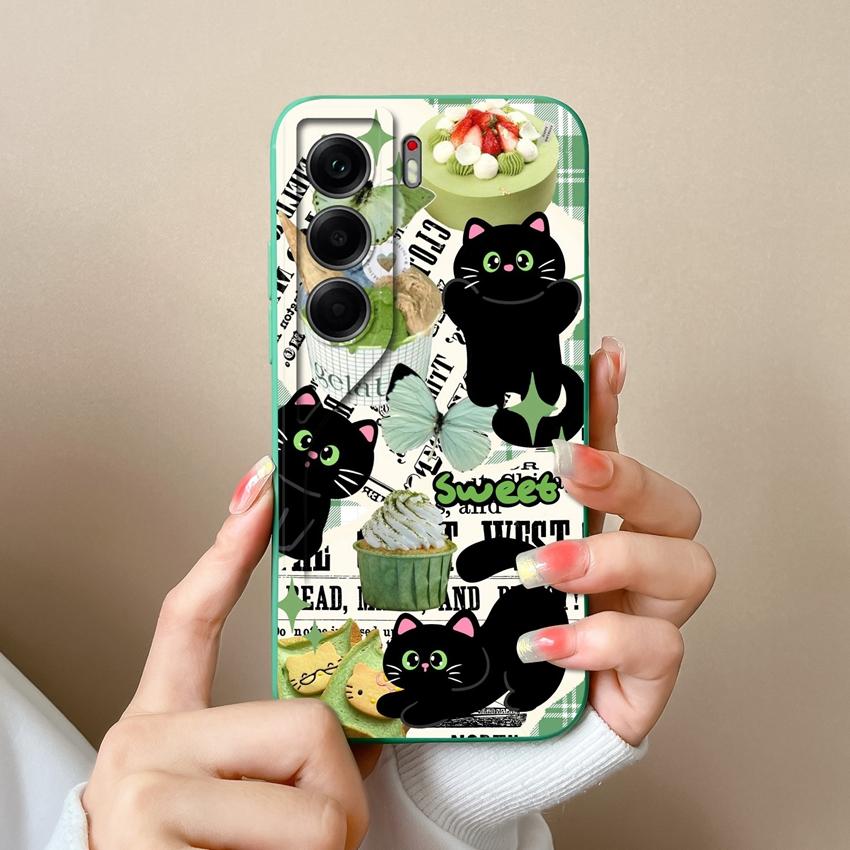 For Tecno Camon 40 Pro Spack 30 Pova 6 Neo Phone Case Pretty Starry Sky Cat Pattern Liquid Silicone Advanced Dustproof Protective Shell For Tecno Capa