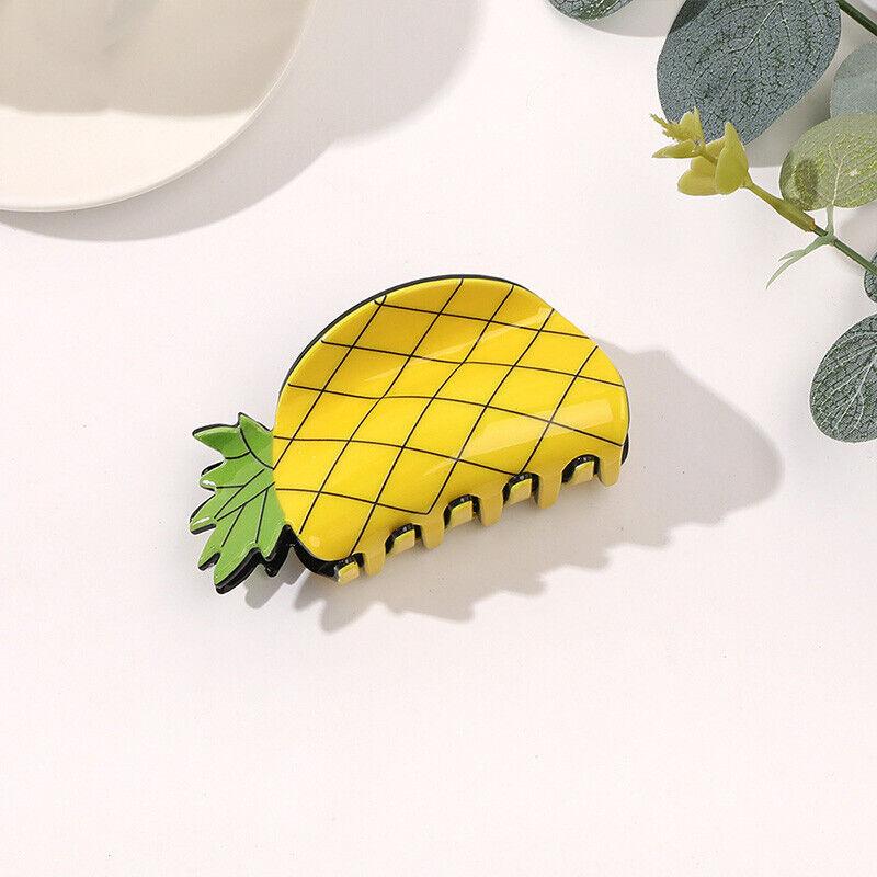 Large Pineapple Carrot Acrylic Chic Barrettes Fruit Shape Hair Claws Shark Clip+