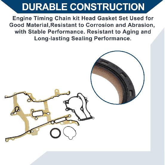 Комплект прокладок крышки ГРМ TCS46156 для Chevrolet Cruze 2011-2015 Прокладка крышки цепи ГРМ Долговечное уплотнение Резина,Металл 1 комплект Желтый,Черный