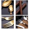 Набор столовых приборов с деревянной ручкой, столовая посуда из нержавеющей стали, вилка, нож, кофейная ложка, набор столовых приборов в западном стиле, можно мыть в посудомоечной машине