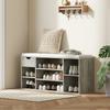 Shoe Storage Bench With Cushion Grey