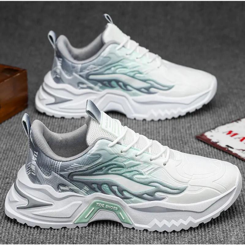 Men's Shoes Trendy Brand High-end Versatile Casual Sports Teenagers' Running Thick Sole Height Increasing Black Dad