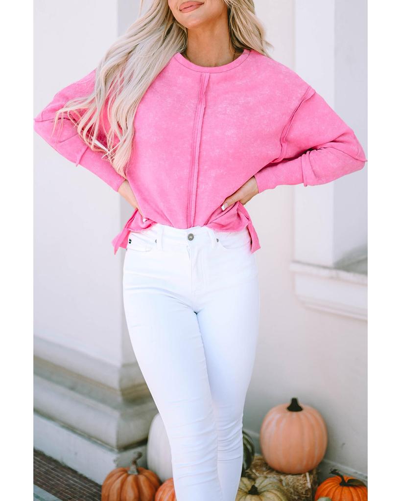 Azura Exchange High Low Raw Edge Sweatshirt