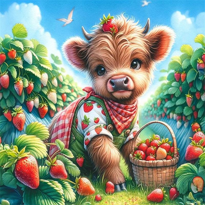 Diy Diamond Mosaic Animal Cow Full Diamond Painting Flower New Collection Art Home Decorative Rhinestone Pictures