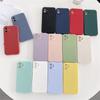 Square Liquid Silicone Phone Case For iPhone 12 13 14 15 11 Pro Max Mini XS X XR 6S 7 8 Plus SE Thin Soft Cover Candy Fundas