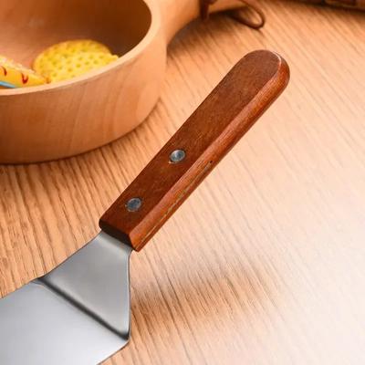 1 шт. Нержавеющая сталь деревянная ручка лопатка для жарки кулинарная лопатка для блинов кухонные принадлежности кухонная лопатка для жарки стейков