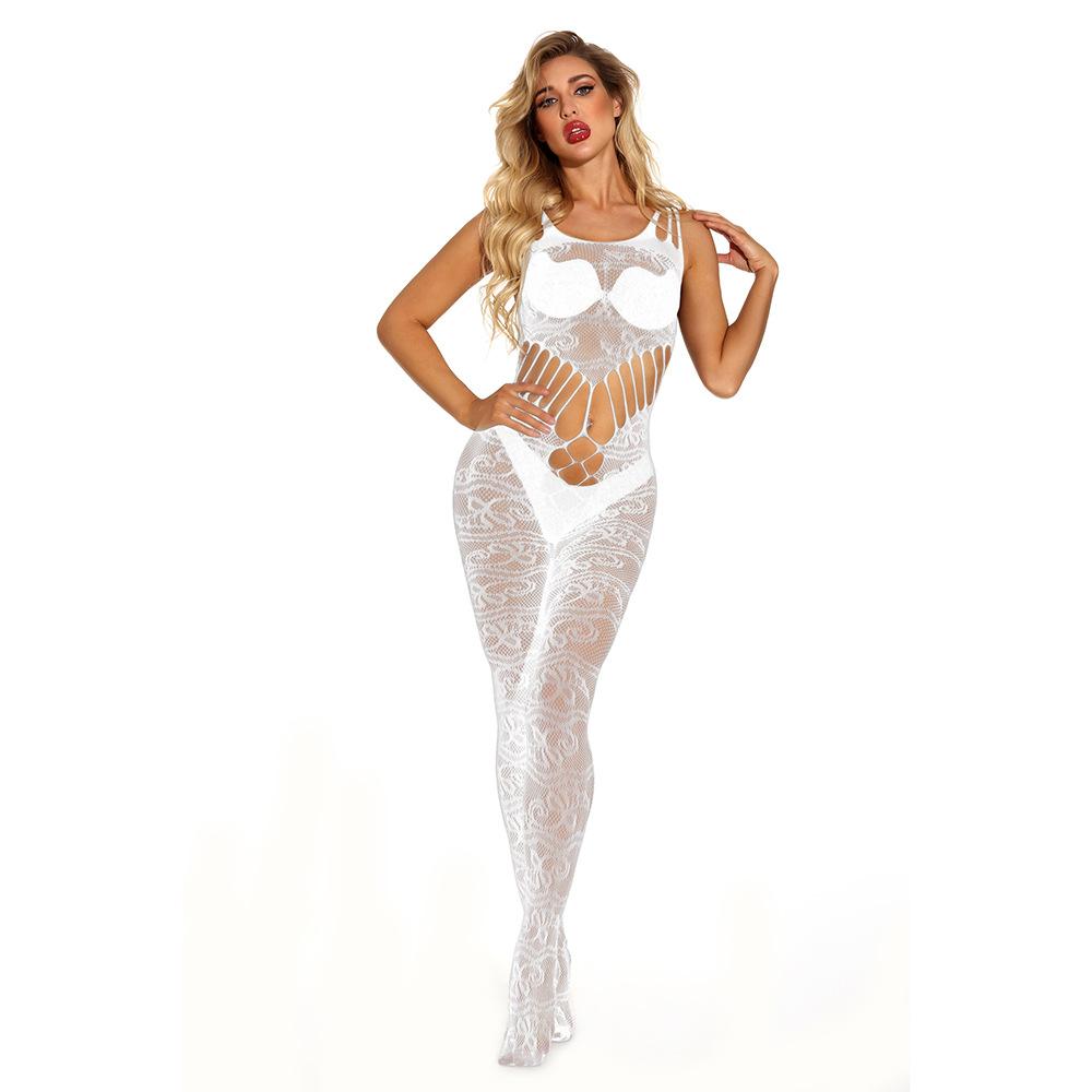 Sex Underwear Uniform Jacquard Onesie Lace-up Tights Stockings New