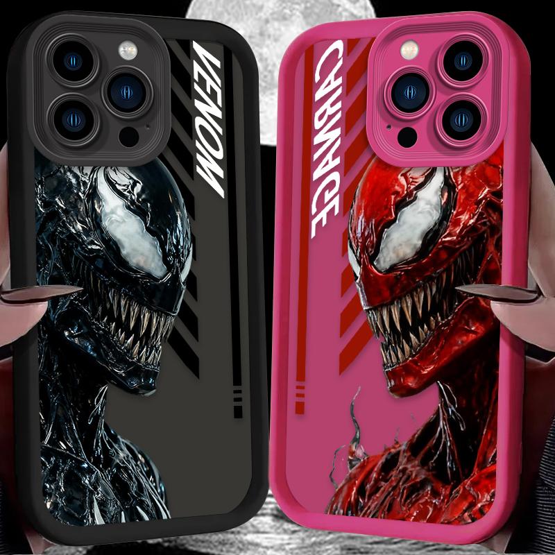 Marvel Venom Carnage Phone Case For iPhone 17 Air 16 16E 15 14 13 12 11 Pro Max X XS X S Max XR SE 2020 SE4 7 8 Silicone Cover