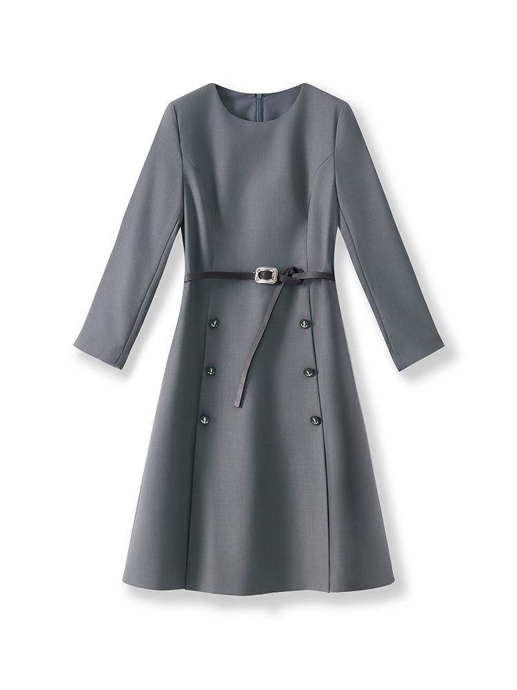 Профессиональное платье миди с рукавом до локтя класса люкс - Женский умный наряд для ранней осени