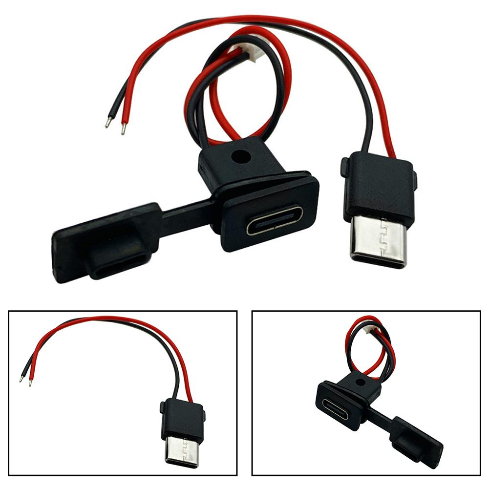 Разъем Type-C USB-C Розетка для зарядки С крепежной пластиной-защелкой TYPE-C Штекер Розетка Водонепроницаемый Разъем Запчасти для электроинструмента