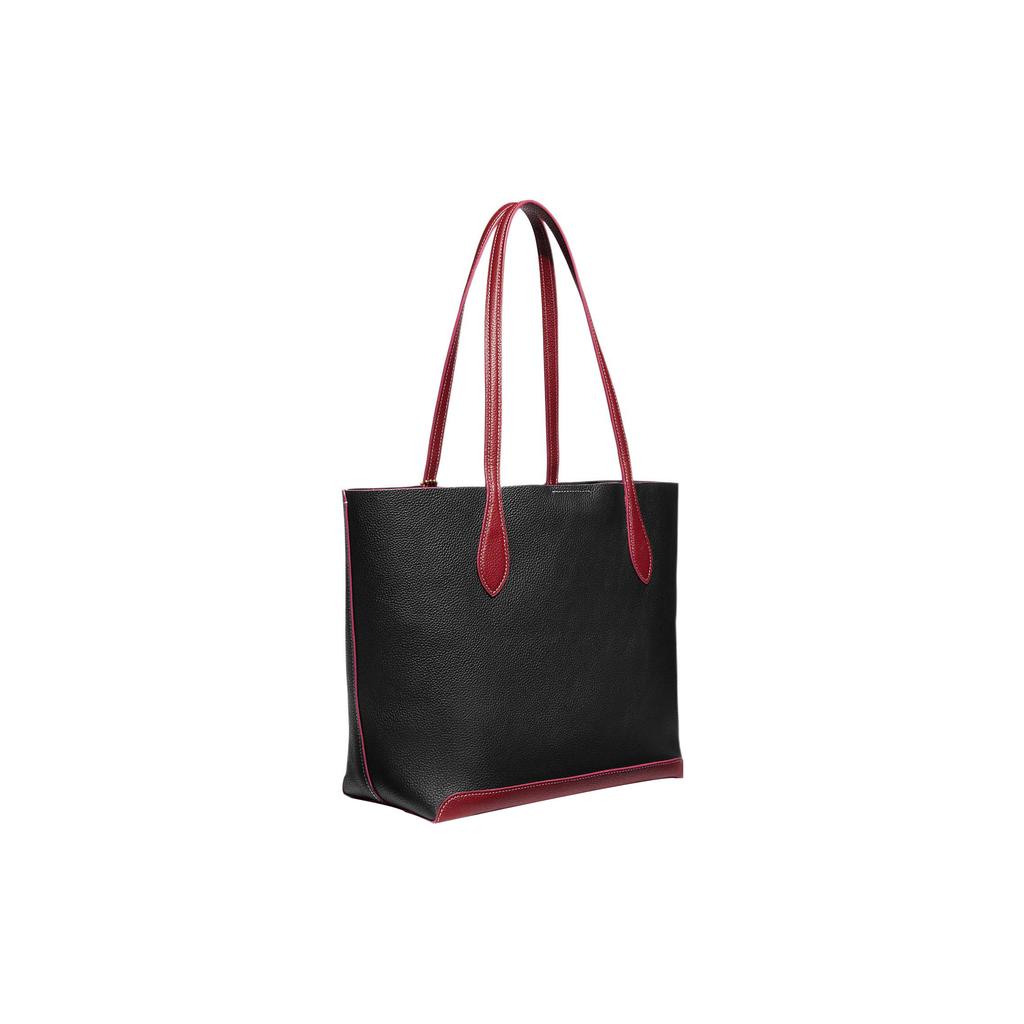 COACH Kia Pebbled Leather Tote Bag, Shopping Bag, Handbag, Shoulder Bag Large Womens Black