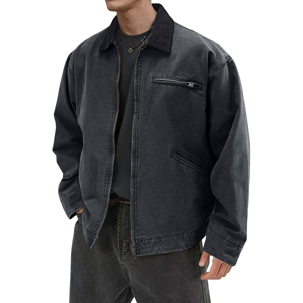 Men's Solid Color Camouflage Outdoor Sports Jacket Men's Pocket Button Casual Jacket