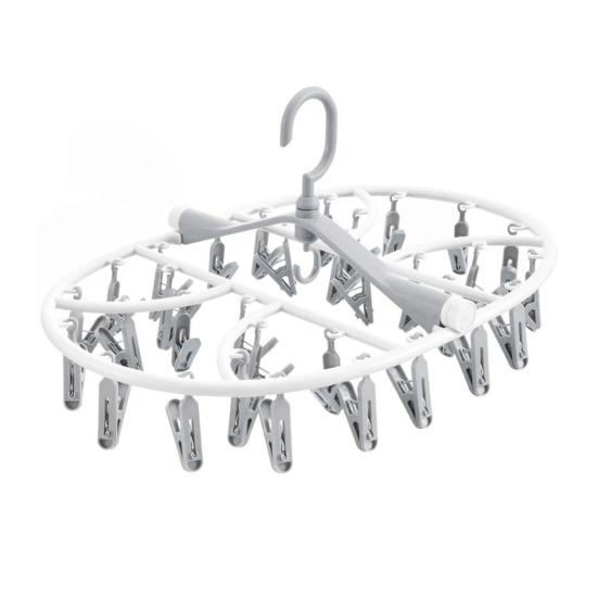 Стойка для сушки носков и нижнего белья, вешалка для одежды с вращающимся на 360 градусов крючком, ветрозащитная стойка для хранения белья