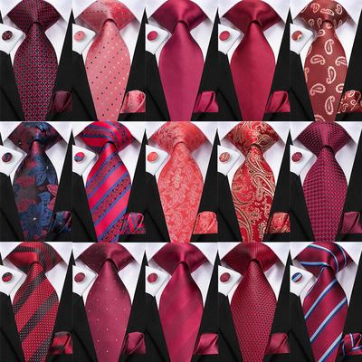 Мужской набор: шёлковый галстук, носовой платок и запонки