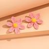 Ethnic Style Weaved Ear Accessories Exaggerated Shape Flower Stud Earrings Sunflower Earrings  Gift