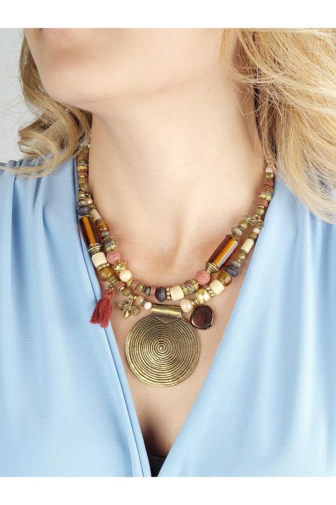 Подарок на день рождения, этническое подлинное хиппи, богемное модное ювелирное ожерелье ручной работы